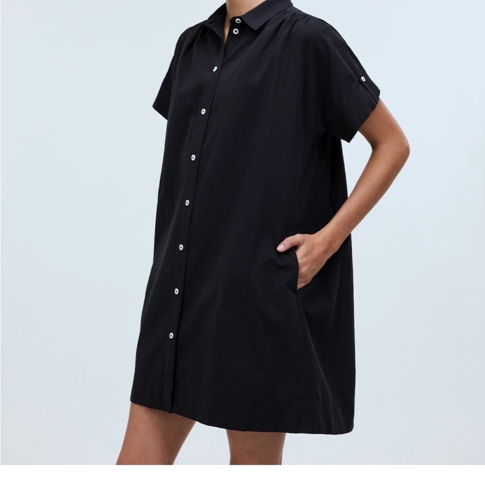 Madewell Collared Button-Front Mini Shirtdress Tr… - image 3